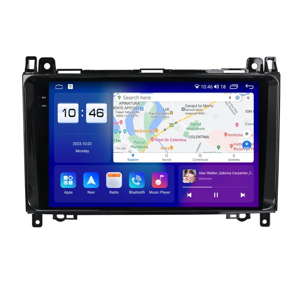 Navigatie dedicata cu Android Mercedes A-Class W169 2004 - 2012, 4GB RAM, Radio GPS Dual Zone, Display 2K QLED 9.5