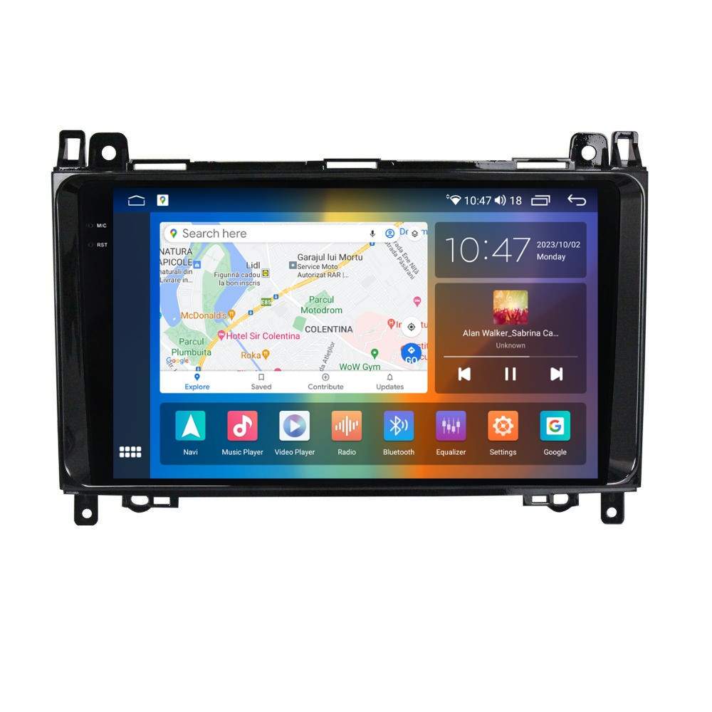 Navigatie dedicata cu Android Mercedes A-Class W169 2004 - 2012, 8GB RAM, Radio GPS Dual Zone, Display 2K QLED 9.5