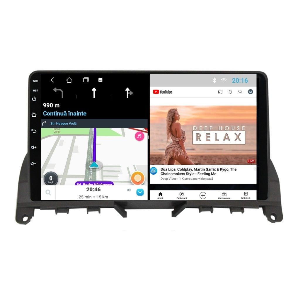 Navigatie dedicata cu Android Mercedes C-Class W204 2007 - 2011, 1GB RAM, Radio GPS Dual Zone, Display HD IPS 9" Touchscreen, Internet Wi-Fi, Bluetooth, MirrorLink, USB - Imagine 6