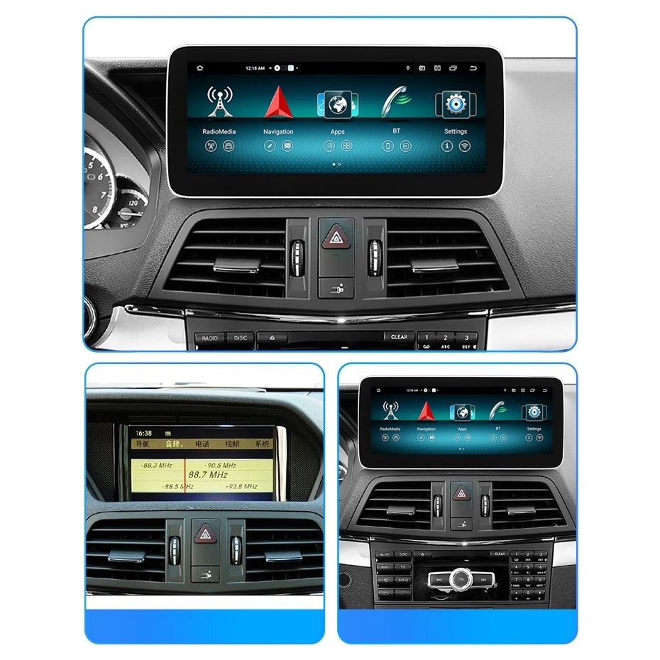 Navigatie dedicata cu Android Mercedes E-Class A207 / C207 2015 - 2016 cu navigatie NTG 5 / 5.1, 6GB RAM, Radio GPS Dual Zone, Display QLED 12.3