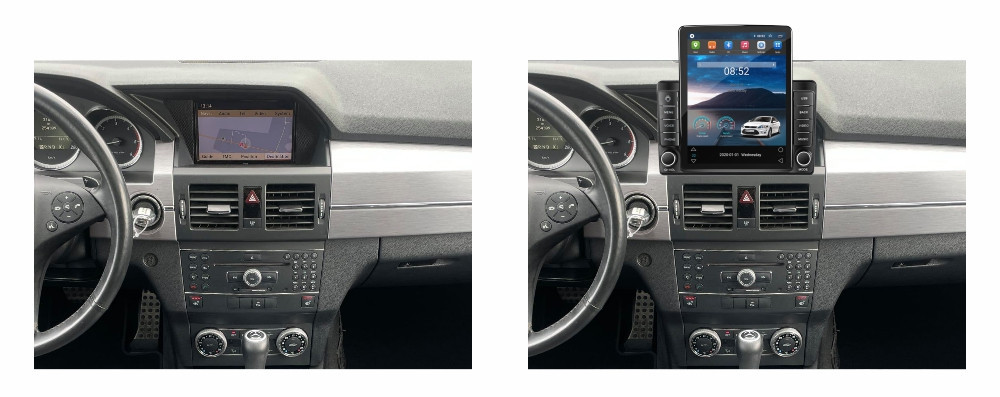 Navigatie dedicata cu Android Mercedes GLK X204 2008 - 2012, 2GB RAM, Radio GPS Dual Zone, Touchscreen IPS 9.7