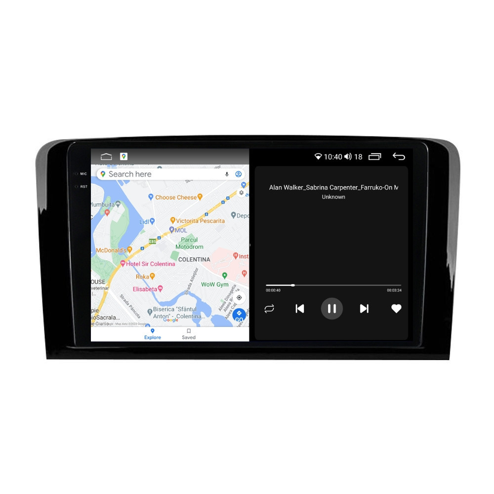 Navigatie dedicata cu Android Mercedes M-Class ML W164 2005 - 2012, 4GB RAM, Radio GPS Dual Zone, Display 2K QLED 9.5