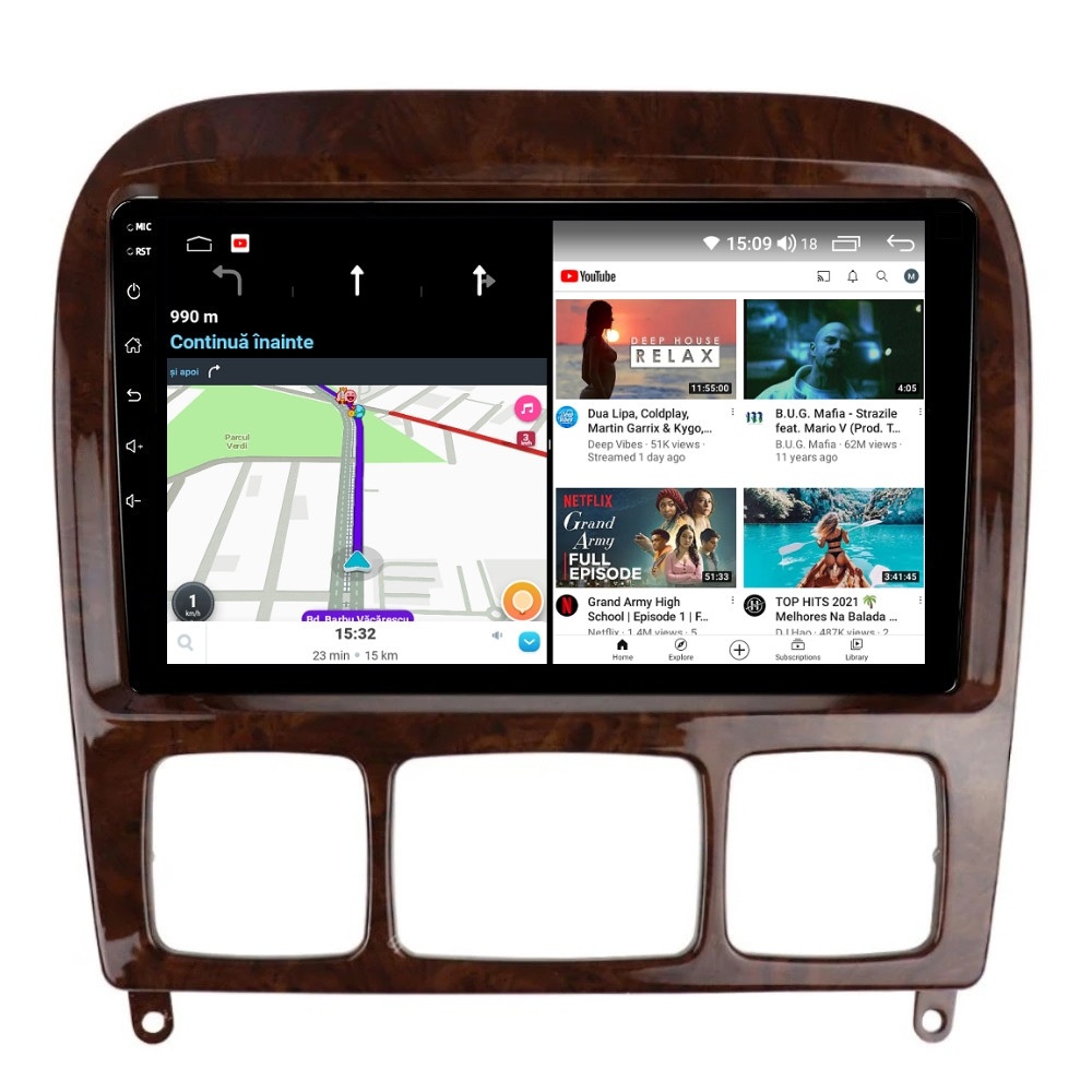 Navigatie dedicata cu Android Mercedes S-Class W220 1998 - 2005, 4GB RAM, Radio GPS Dual Zone, Display HD QLED 9" Touchscreen, Internet Wi-Fi si slot SIM 4G, Bluetooth, MirrorLink, USB - Imagine 7