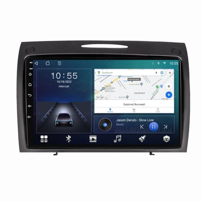 Navigatie dedicata cu Android Mercedes SLK R171 2004 - 2011, 3GB RAM, Radio GPS Dual Zone, Display HD QLED 9