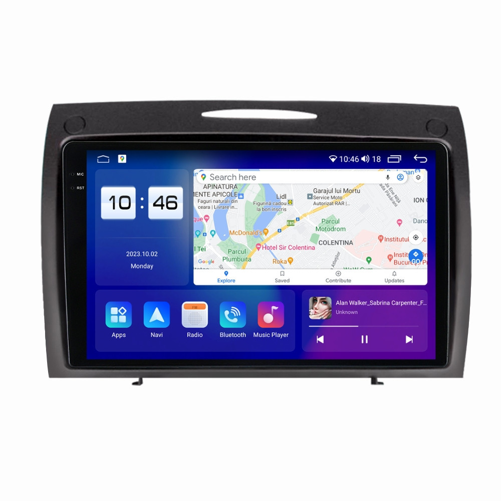 Navigatie dedicata cu Android Mercedes SLK R171 2004 - 2011, 8GB RAM, Radio GPS Dual Zone, Display 2K QLED 9.5