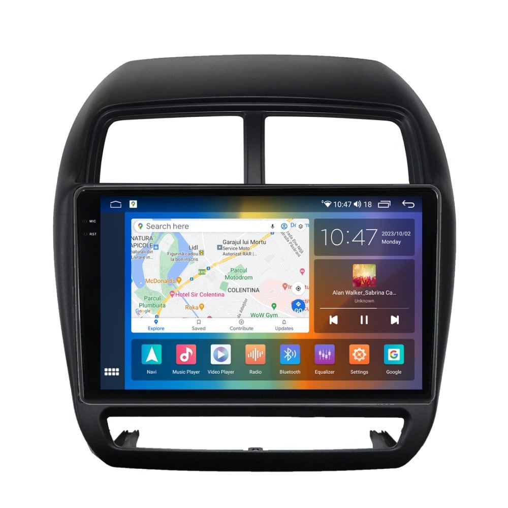 Navigatie dedicata cu Android Mitsubishi ASX 2016 - 2019, 8GB RAM, Radio GPS Dual Zone, Display 2K QLED 9.5