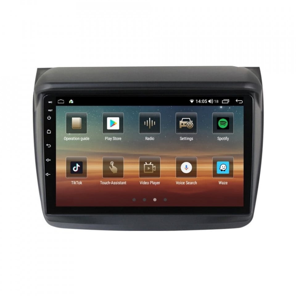 Navigatie dedicata cu Android Mitsubishi L200 2005 - 2015, 4GB RAM, Radio GPS Dual Zone, Display HD QLED 9