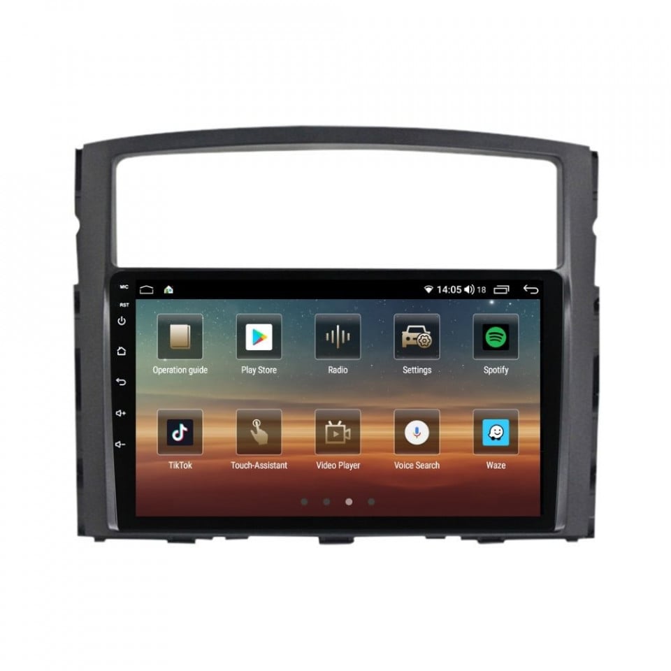 Navigatie dedicata cu Android Mitsubishi Pajero IV 2006 - 2018, 6GB RAM, Radio GPS Dual Zone, Display HD QLED 9