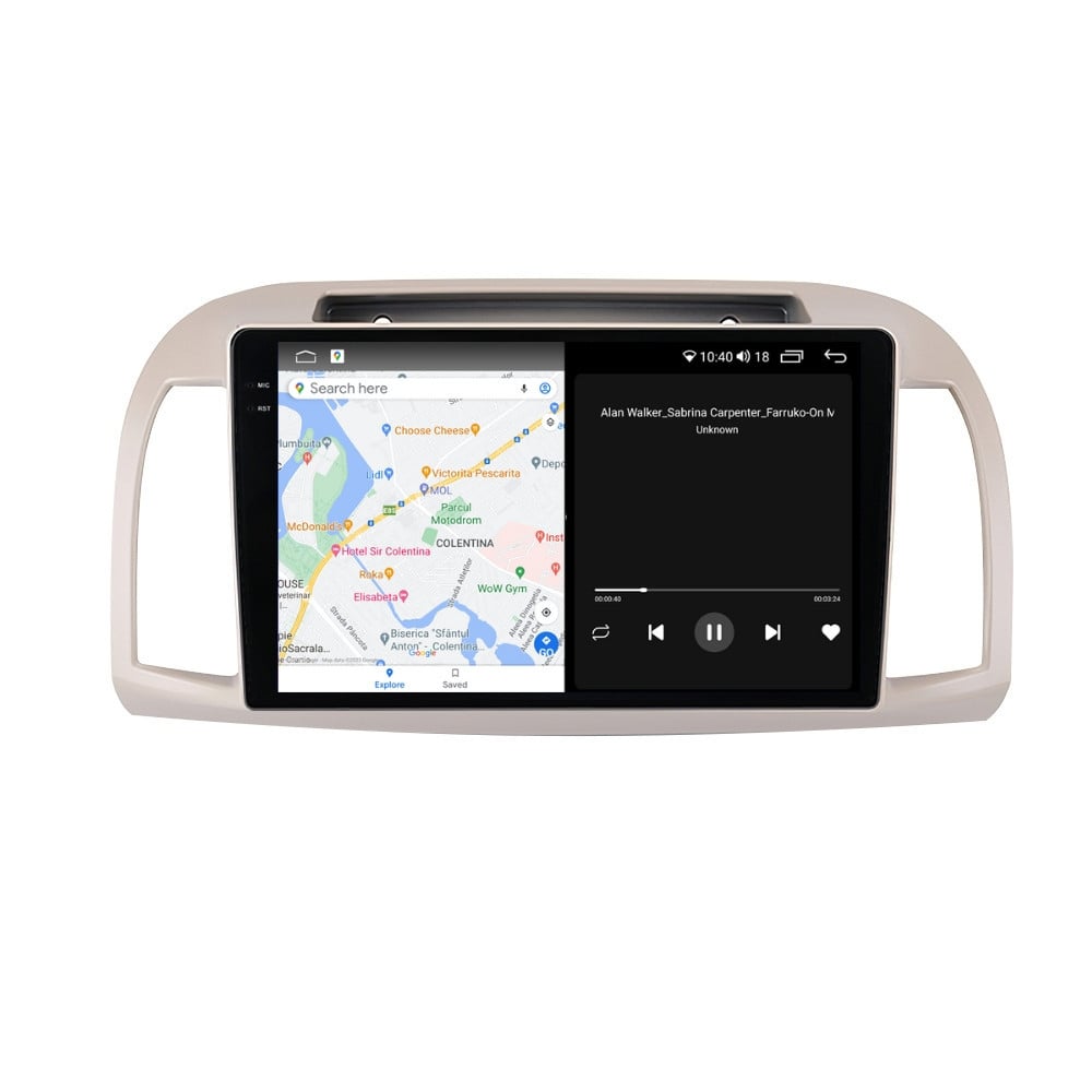 Navigatie dedicata cu Android Nissan Micra III 2003 - 2010, 8GB RAM, Radio GPS Dual Zone, Display 2K QLED 9.5