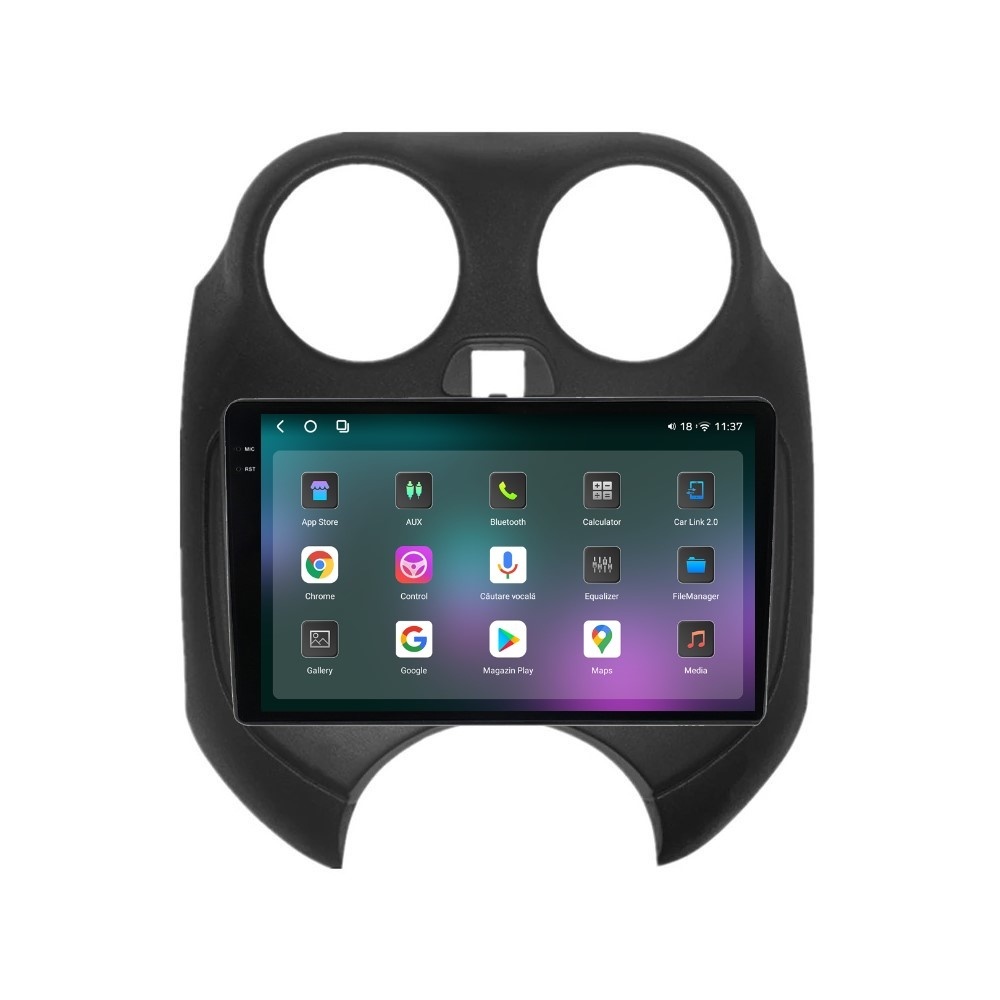 Navigatie dedicata cu Android Nissan Micra IV 2010 - 2013, 12GB RAM, Radio GPS Dual Zone, Display 2K QLED 9.5