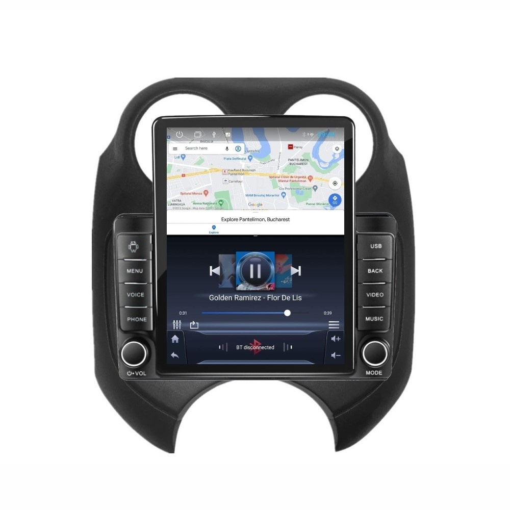 Navigatie dedicata cu Android Nissan Micra IV 2010 - 2013, 1GB RAM, Radio GPS Dual Zone, Touchscreen IPS 9.7