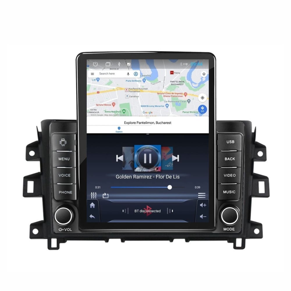 Navigatie dedicata cu Android Nissan Navara / NP300 D23 dupa 2014, 1GB RAM, Radio GPS Dual Zone, Touchscreen IPS 9.7