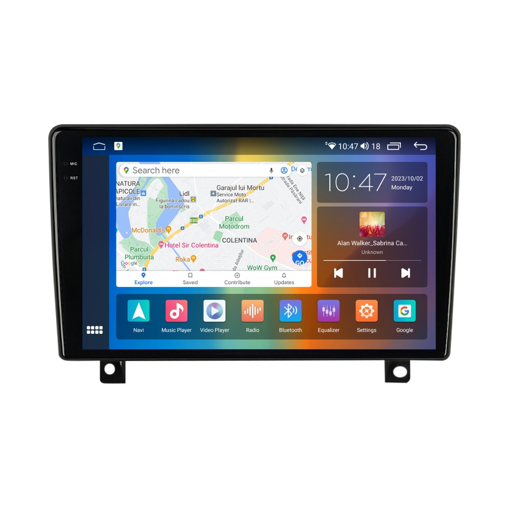 Navigatie dedicata cu Android Opel Astra H 2004 - 2014, 4GB RAM, Radio GPS Dual Zone, Display 2K QLED 9.5\'\' Touchscreen, Internet Wi-Fi si slot SIM 4G, Bluetooth, MirrorLink, USB, Waze - 2 | YEO