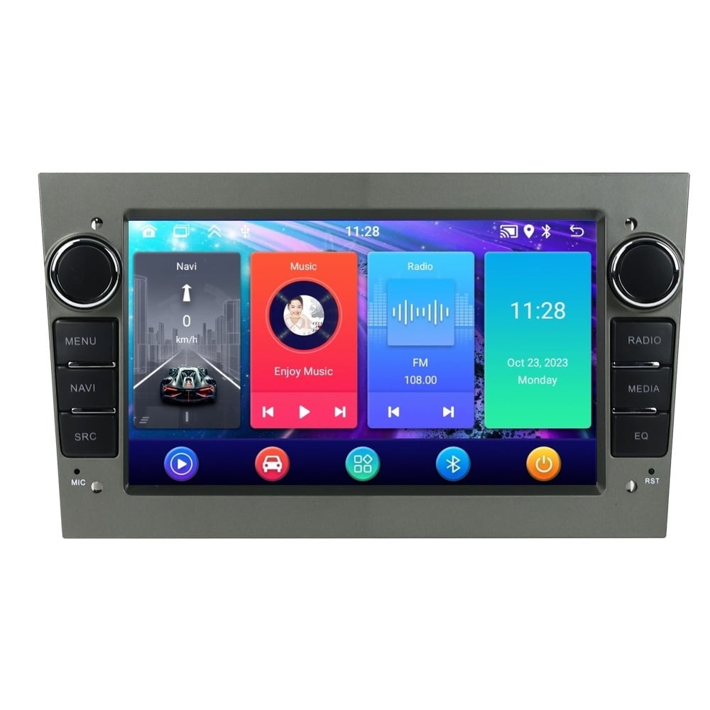 Navigatie dedicata cu Android Opel Combo C 2001 - 2012, gri inchis, 2GB RAM, Radio GPS Dual Zone, Display HD 7