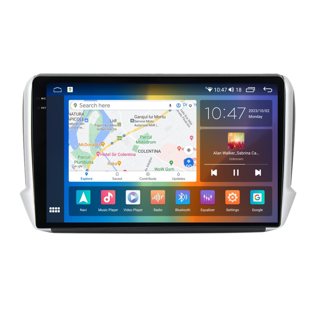 Navigatie dedicata cu Android Peugeot 2008 I 2013 - 2019, 8GB RAM, Radio GPS Dual Zone, Display 2K QLED 10.36