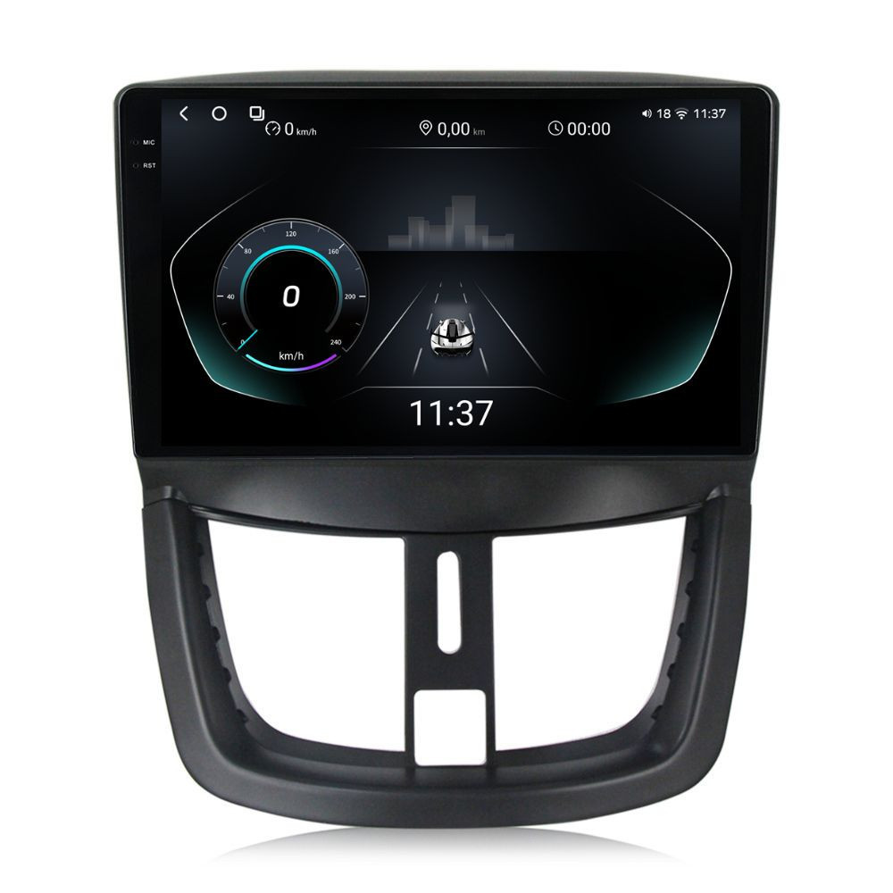 Navigatie dedicata cu Android Peugeot 206+ 2009 - 2014, 12GB RAM, Radio GPS Dual Zone, Display 2K QLED 9.5