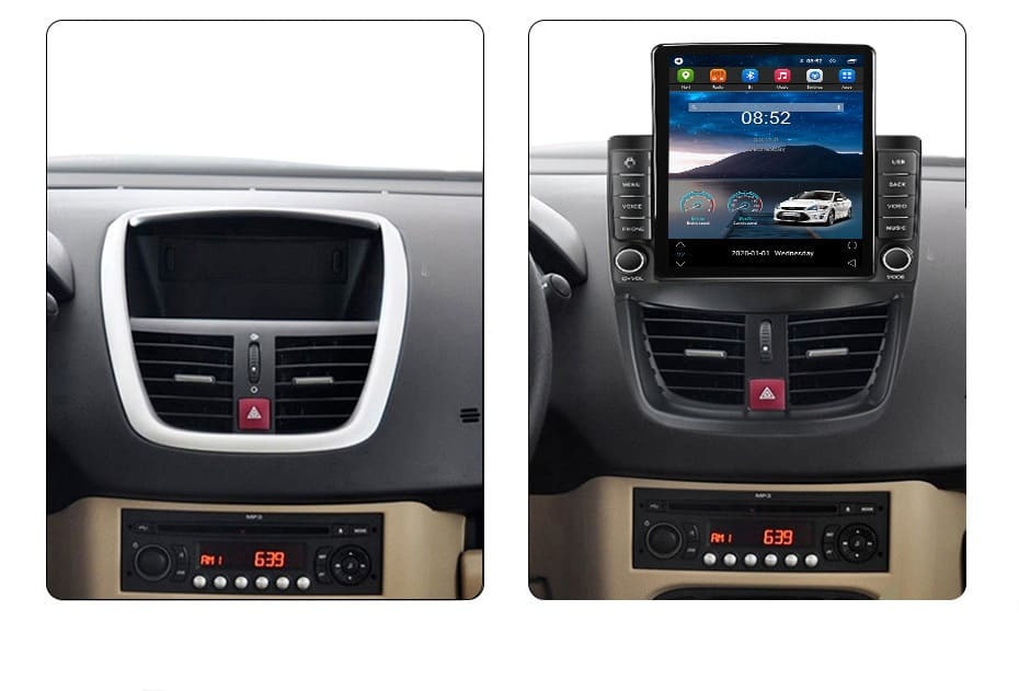 Navigatie dedicata cu Android Peugeot 206+ 2009 - 2014, 1GB RAM, Radio GPS Dual Zone, Touchscreen IPS 9.7