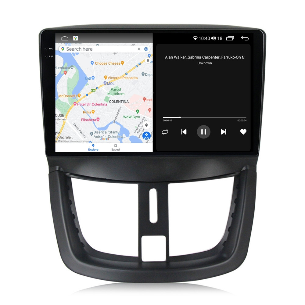 Navigatie dedicata cu Android Peugeot 206+ 2009 - 2014, 8GB RAM, Radio GPS Dual Zone, Display 2K QLED 9.5