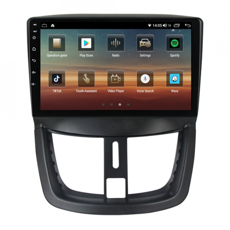 Navigatie dedicata cu Android Peugeot 206+ 2009 - 2014, 8GB RAM, Radio GPS Dual Zone, Display HD QLED 9