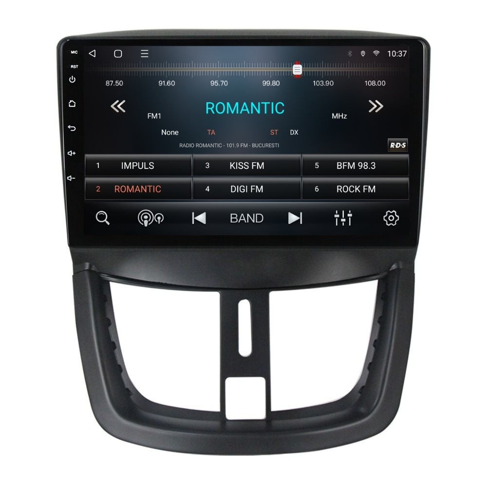 Navigatie dedicata cu Android Peugeot 207 2006 - 2015, 3GB RAM, Radio GPS Dual Zone, Display HD QLED 9