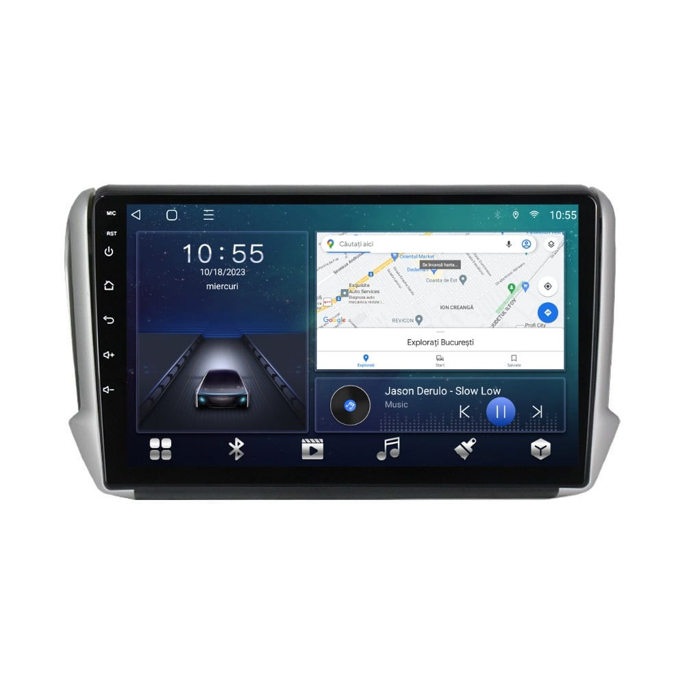 Navigatie dedicata cu Android Peugeot 208 I 2012 - 2019, 3GB RAM, Radio GPS Dual Zone, Display HD QLED 10