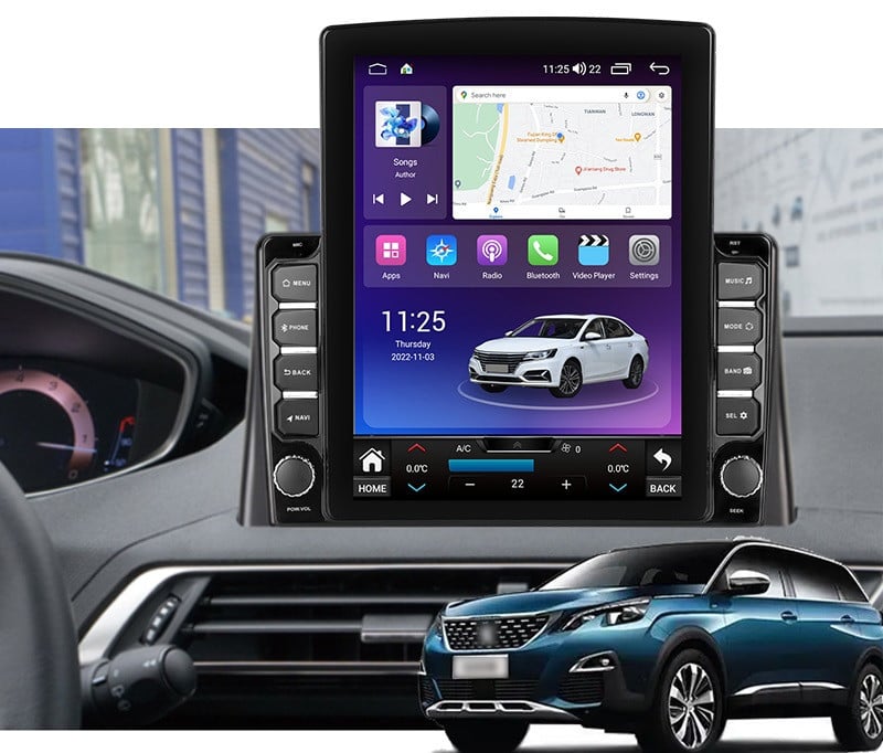 Navigatie dedicata cu Android Peugeot 3008 2016 - 2020, 4GB RAM, Radio GPS Dual Zone, Touchscreen IPS 9.7