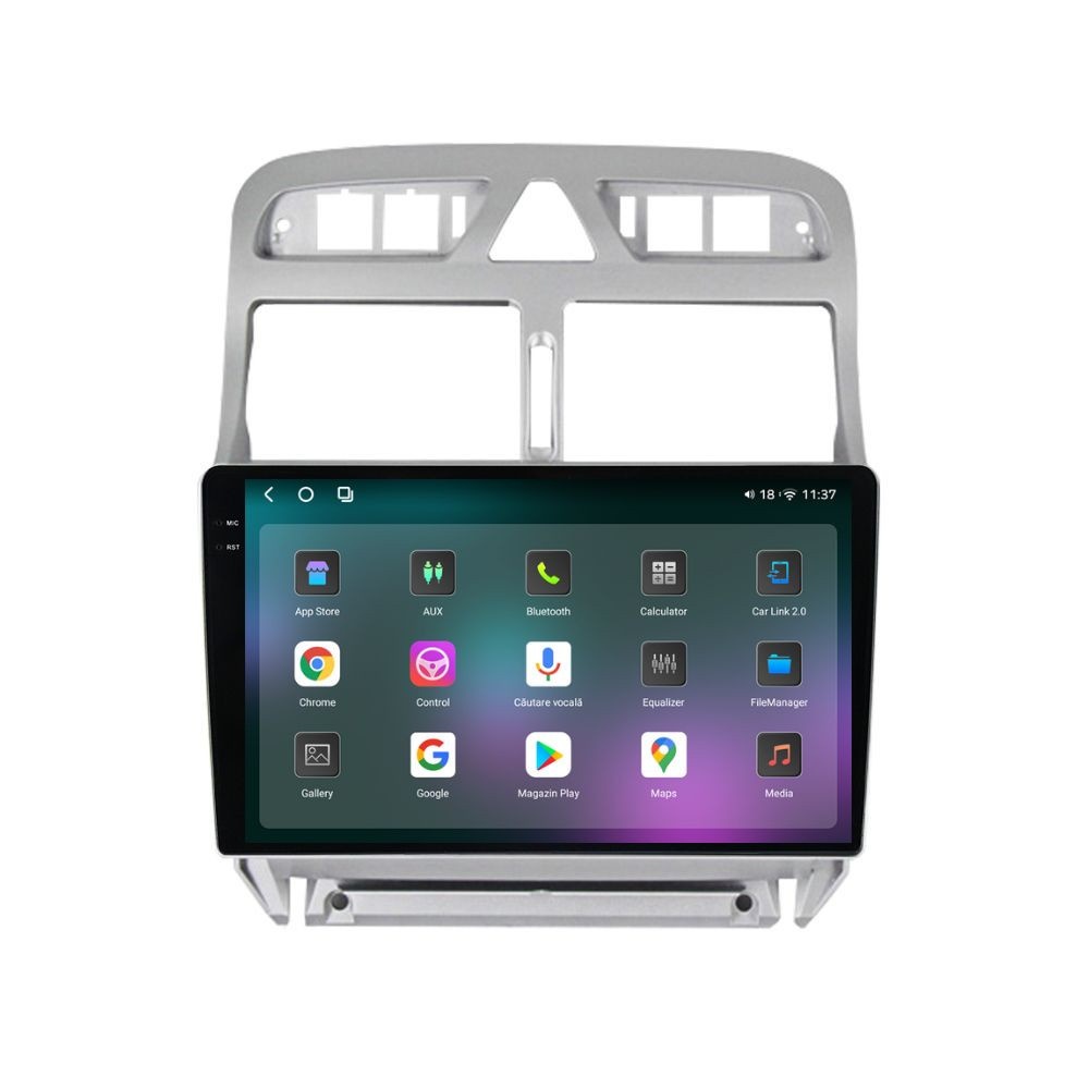 Navigatie dedicata cu Android Peugeot 307 2000 - 2013, 12GB RAM, Radio GPS Dual Zone, Display 2K QLED 9.5