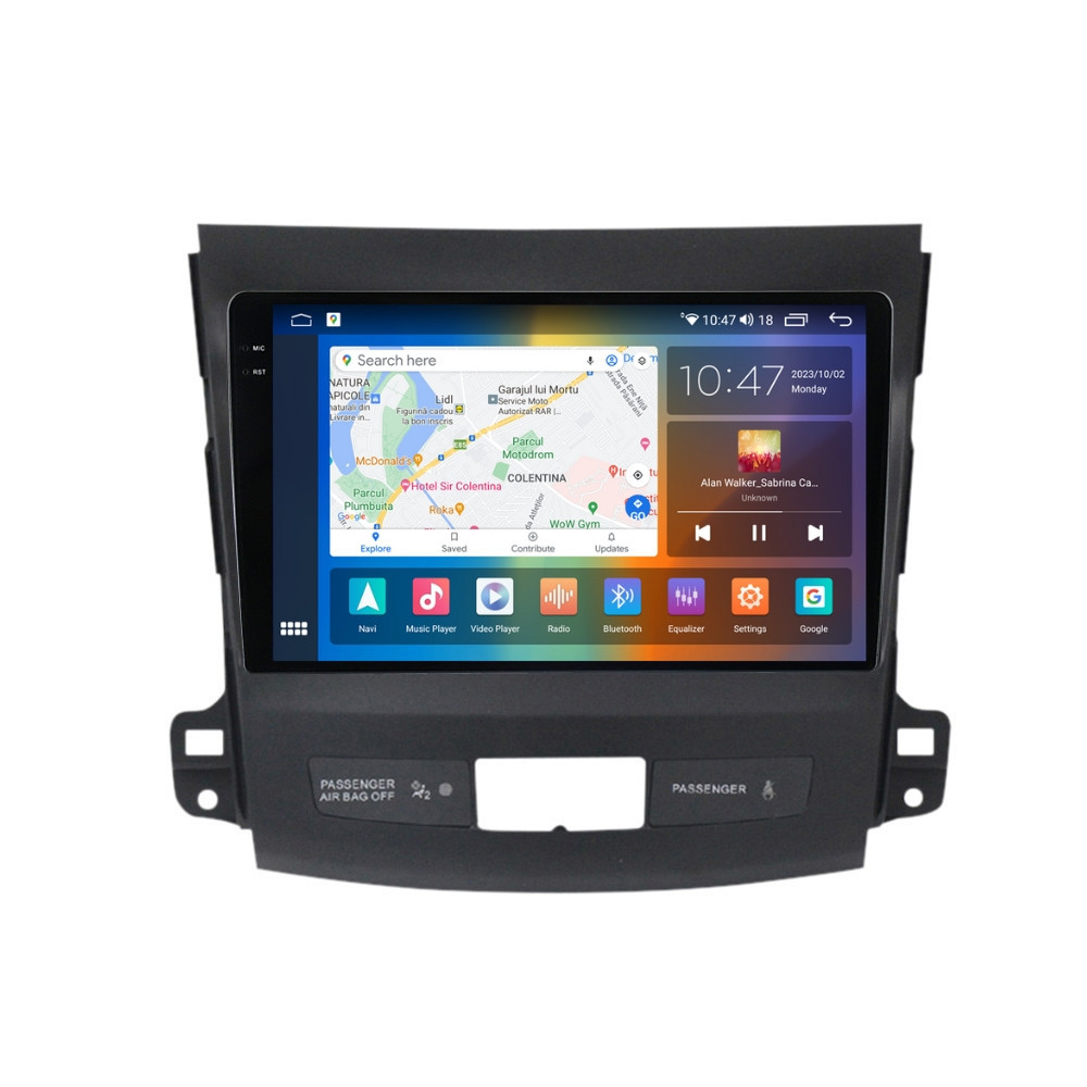 Navigatie dedicata cu Android Peugeot 4007 2007 - 2013, 8GB RAM, Radio GPS Dual Zone, Display 2K QLED 9.5