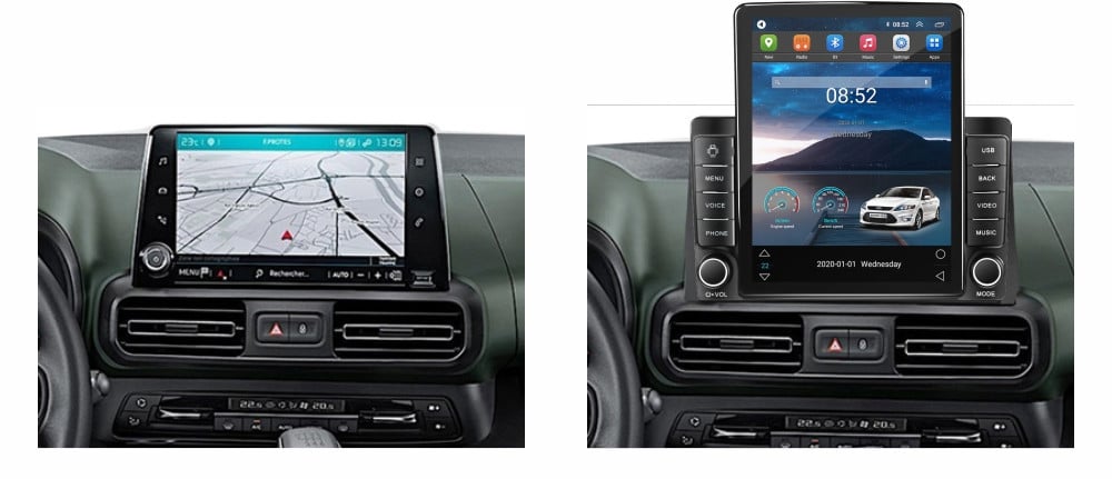 Navigatie dedicata cu Android Peugeot Partner dupa 2018, 2GB RAM, Radio GPS Dual Zone, Touchscreen IPS 9.7