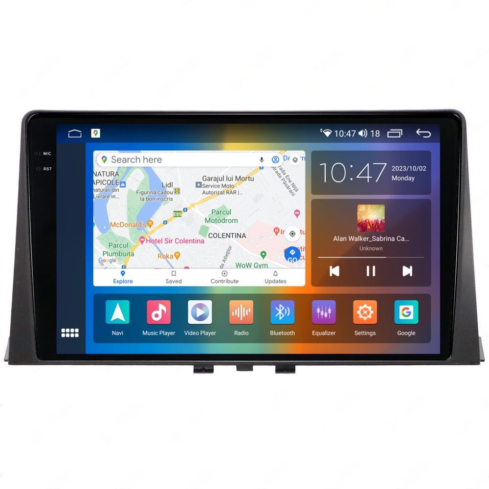 Navigatie dedicata cu Android Peugeot Partner dupa 2018, 4GB RAM, Radio GPS Dual Zone, Display 2K QLED 10.36