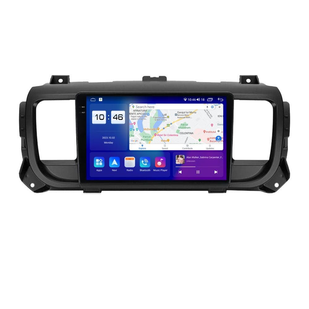 Navigatie dedicata cu Android Peugeot Traveller dupa 2016, 4GB RAM, Radio GPS Dual Zone, Display 2K QLED 9.5