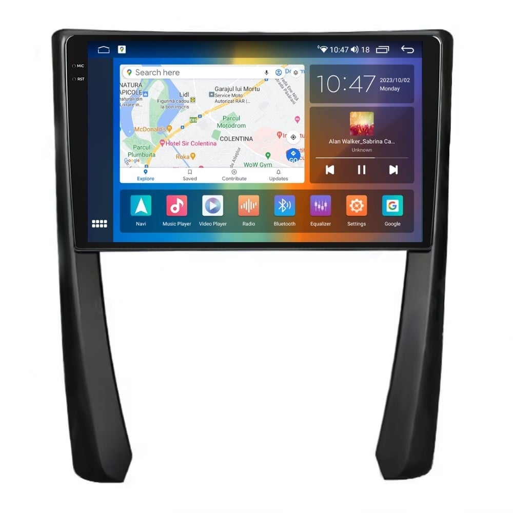 Navigatie dedicata cu Android Porsche 911 2009 - 2013, 8GB RAM, Radio GPS Dual Zone, Display 2K QLED 9.5