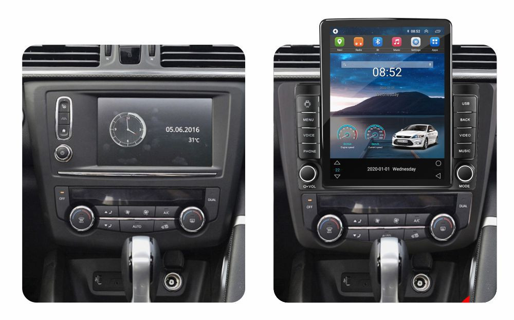 Navigatie dedicata cu Android Renault Kadjar 2015 - 2018, 1GB RAM, Radio GPS Dual Zone, Touchscreen IPS 9.7