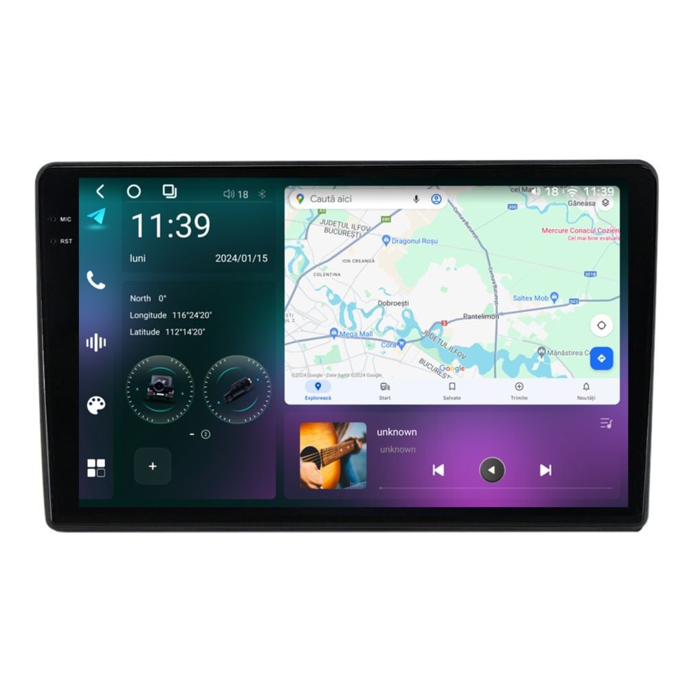 Navigatie dedicata cu Android Seat Altea 2004 - 2015, 12GB RAM, Radio GPS Dual Zone, Display 2K QLED 10.36\'\' Touchscreen, Internet Wi-Fi si slot SIM 4G, Bluetooth, MirrorLink, USB, Waze