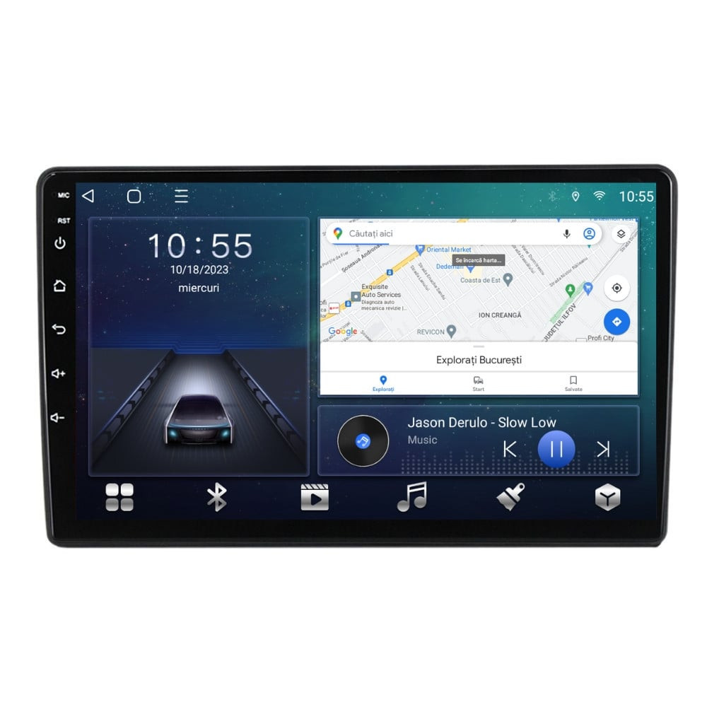 Navigatie dedicata cu Android Skoda Fabia II 2006 - 2014, 2GB RAM, Radio GPS Dual Zone, Display HD QLED 10\'\' Touchscreen, Internet Wi-Fi si slot SIM 4G, Bluetooth, MirrorLink, USB, Waze