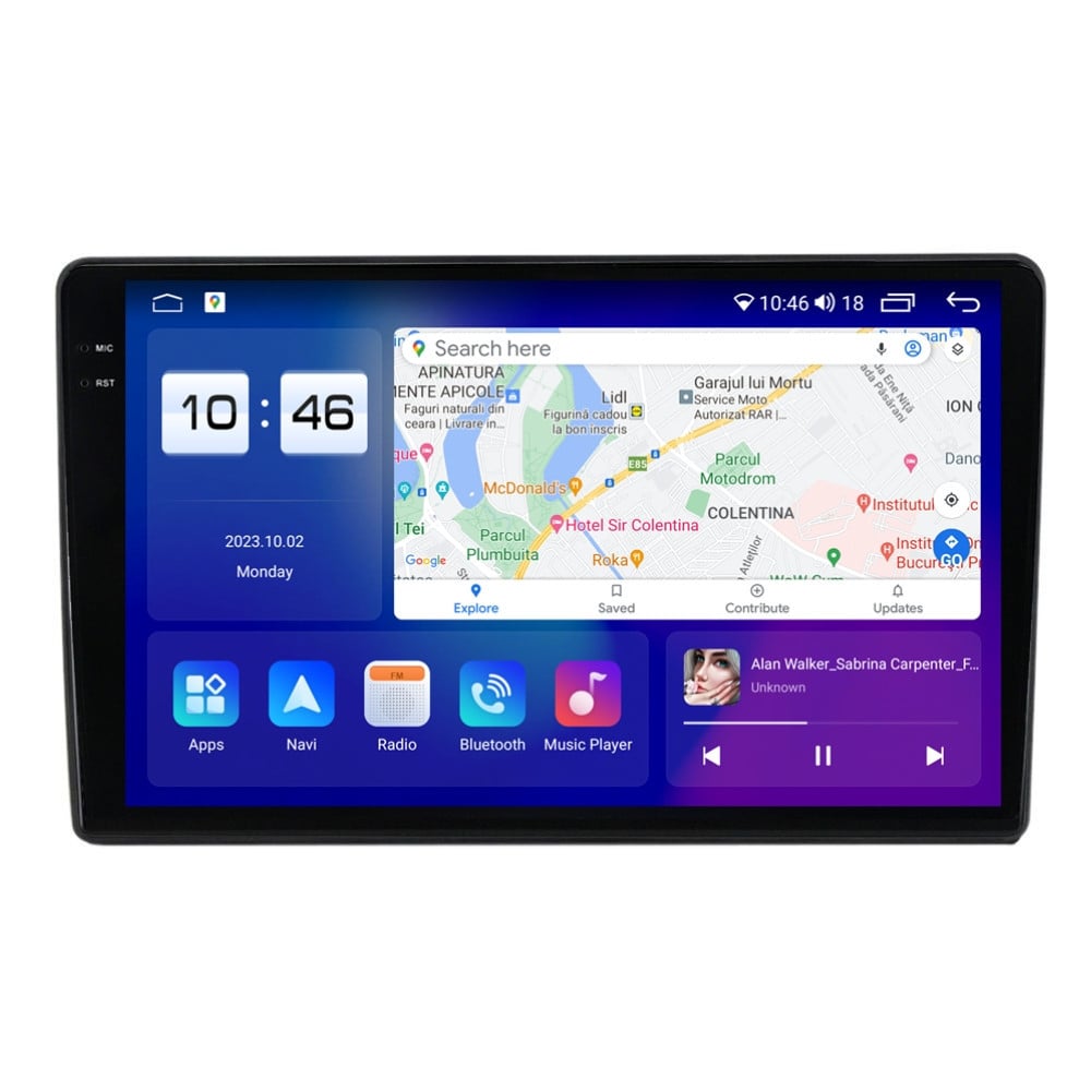 Navigatie dedicata cu Android Skoda Roomster 2006 - 2015, 4GB RAM, Radio GPS Dual Zone, Display 2K QLED 10.36\'\' Touchscreen, Internet Wi-Fi si slot SIM 4G, Bluetooth, MirrorLink, USB, Waze - 1 | YEO