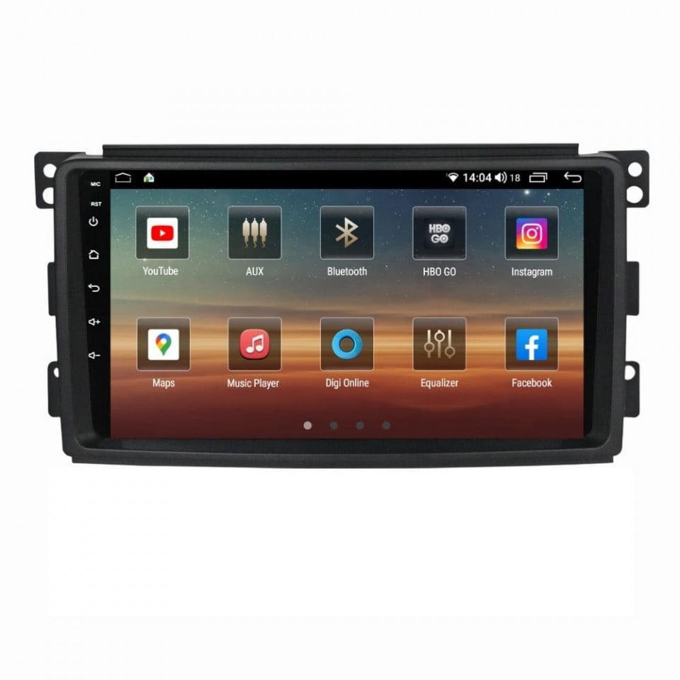 Navigatie dedicata cu Android Smart Fortwo 2007 - 2010, 6GB RAM, Radio GPS Dual Zone, Display HD QLED 9