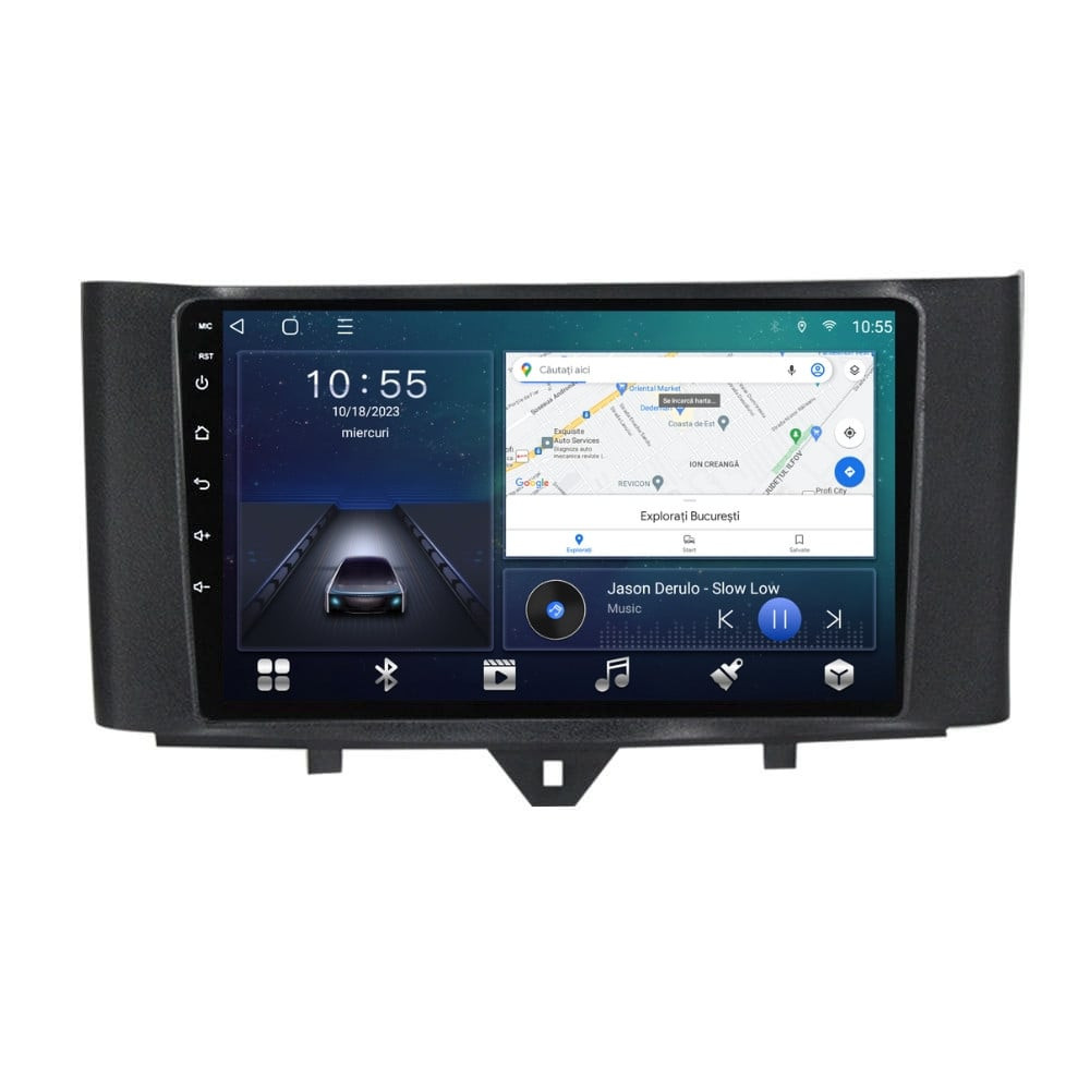 Navigatie dedicata cu Android Smart Fortwo 2011 - 2014, 3GB RAM, Radio GPS Dual Zone, Display HD QLED 9