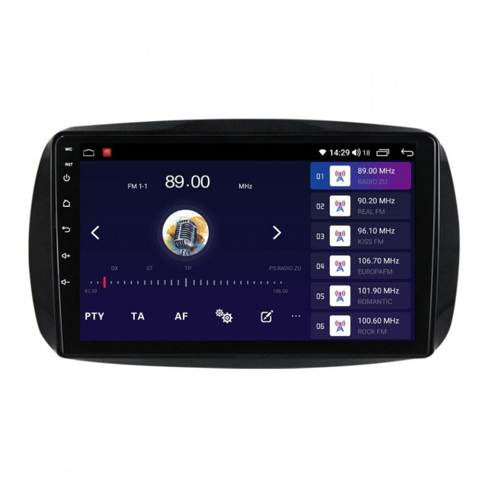 Navigatie dedicata cu Android Smart Fortwo dupa 2014, 4GB RAM, Radio GPS Dual Zone, Display HD QLED 9