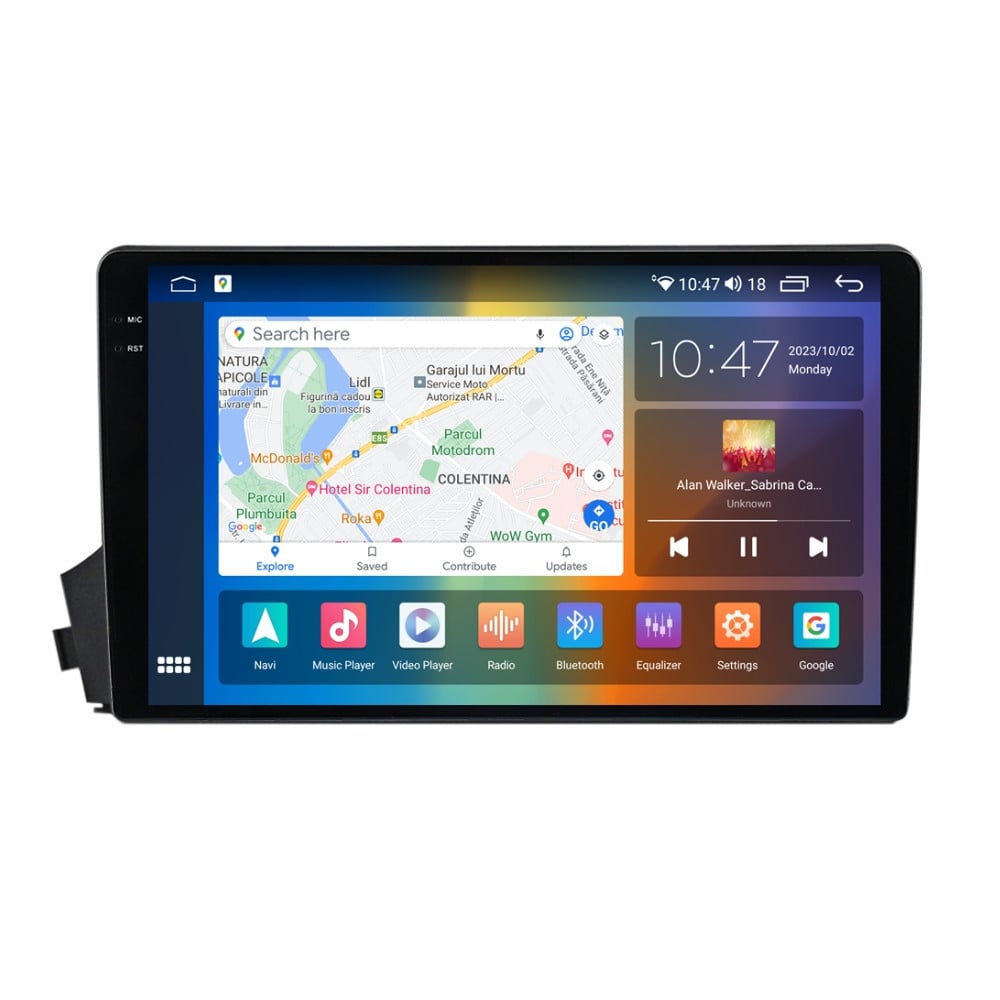 Navigatie dedicata cu Android Ssangyong Actyon 2005 - 2012, 8GB RAM, Radio GPS Dual Zone, Display 2K QLED 9.5