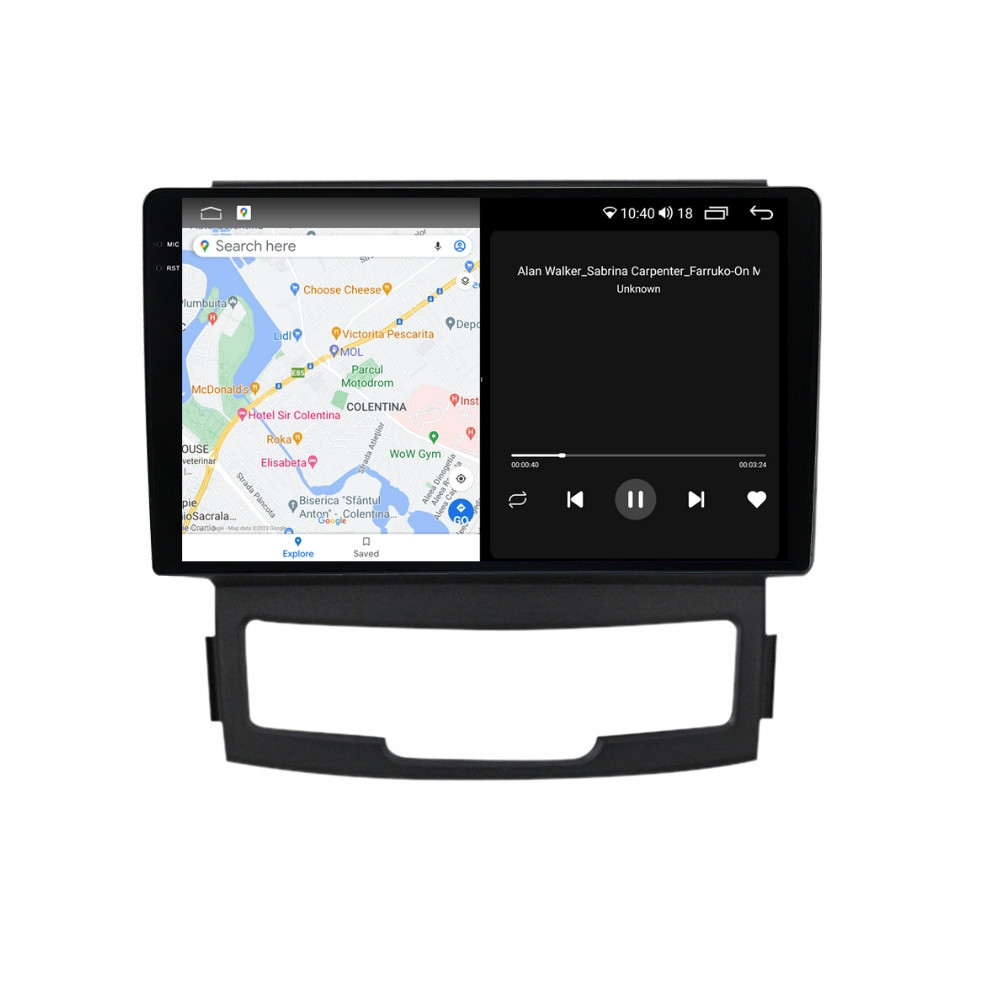 Navigatie dedicata cu Android Ssangyong Korando 2010 - 2013, 8GB RAM, Radio GPS Dual Zone, Display 2K QLED 9.5