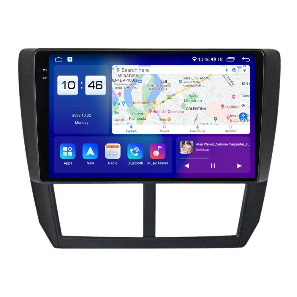 Navigatie dedicata cu Android Subaru Impreza / XV / WRX 2007 - 2014, 4GB RAM, Radio GPS Dual Zone, Display 2K QLED 9.5