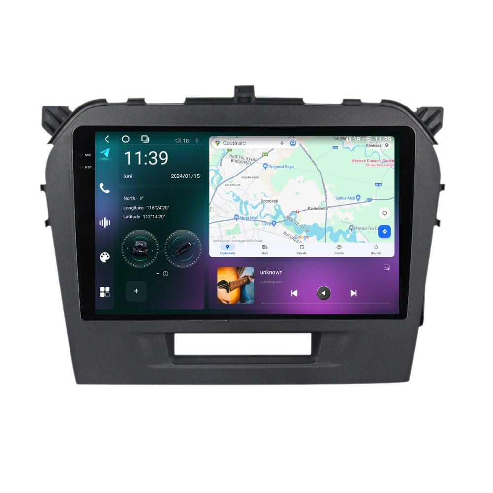 Navigatie dedicata cu Android Suzuki Vitara dupa 2015, 12GB RAM, Radio GPS Dual Zone, Display 2K QLED 9.5