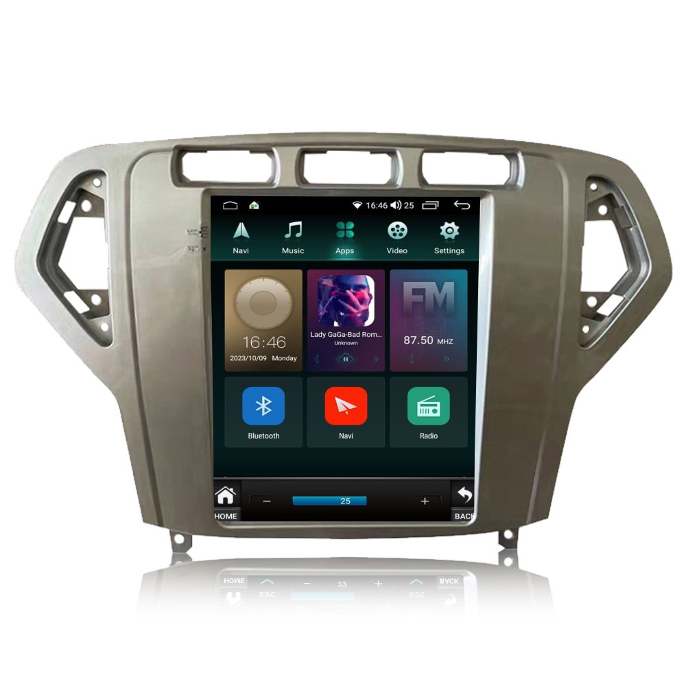 Navigatie dedicata cu Android tip tesla Ford Mondeo IV 2007 - 2011 clima automata, gri, 4GB RAM, Radio GPS Dual Zone, Touchscreen IPS 9.7