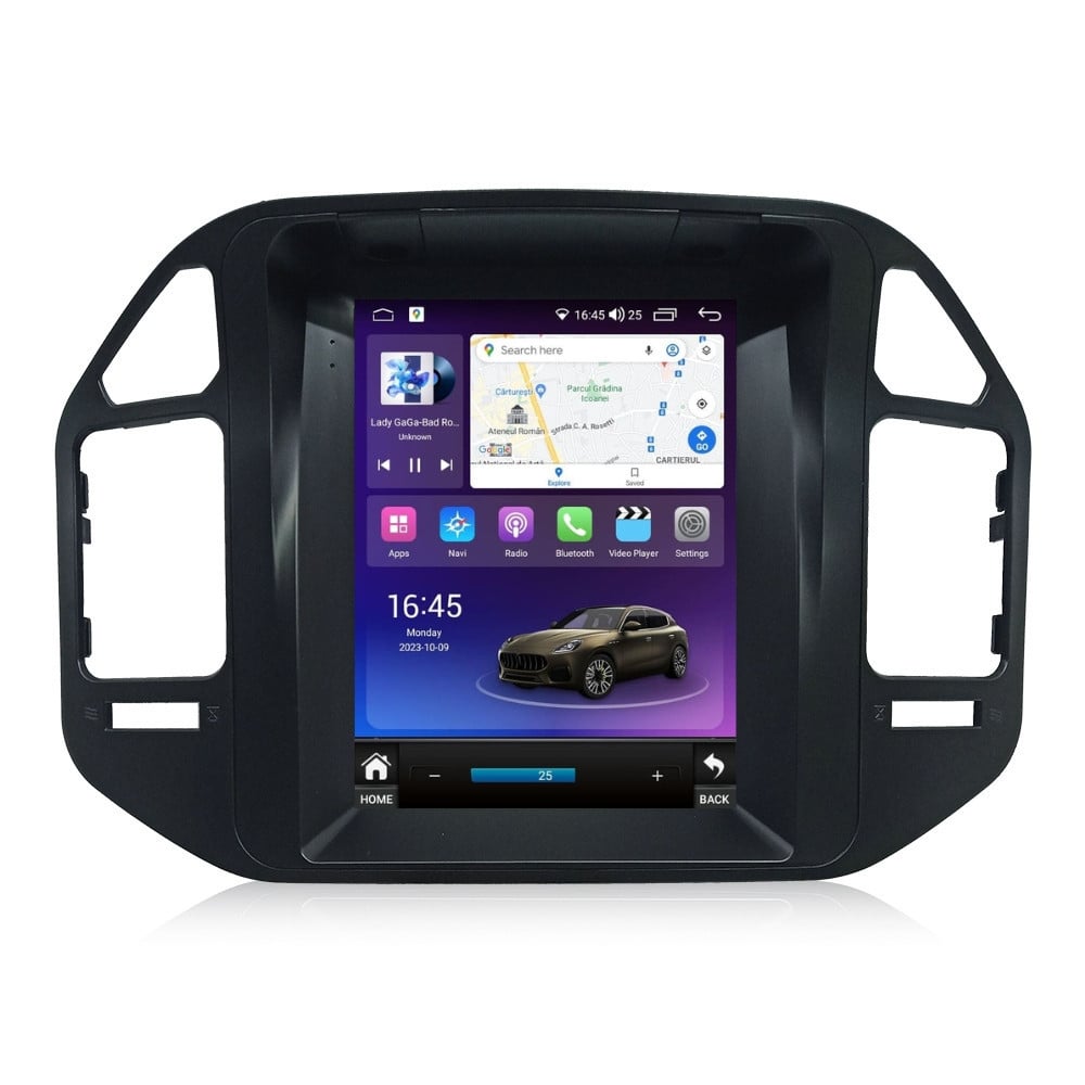 Navigatie dedicata cu Android tip tesla Mitsubishi Pajero III 2001 - 2006, 8GB RAM, Radio GPS Dual Zone, Touchscreen IPS 9.7