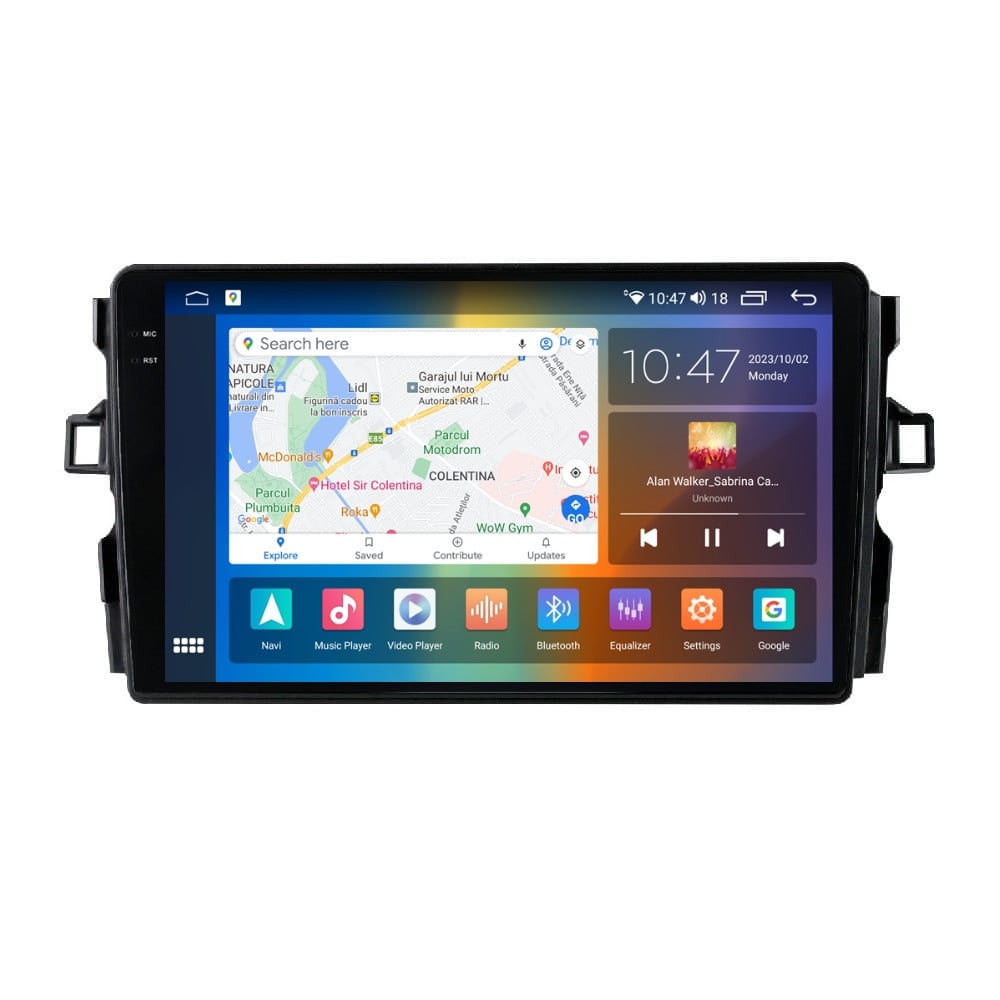 Navigatie dedicata cu Android Toyota Auris 2006 - 2012, 8GB RAM, Radio GPS Dual Zone, Display 2K QLED 9.5