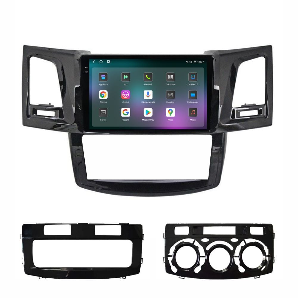 Navigatie dedicata cu Android Toyota Hilux VII 2004 - 2015, 12GB RAM, Radio GPS Dual Zone, Display 2K QLED 9.5