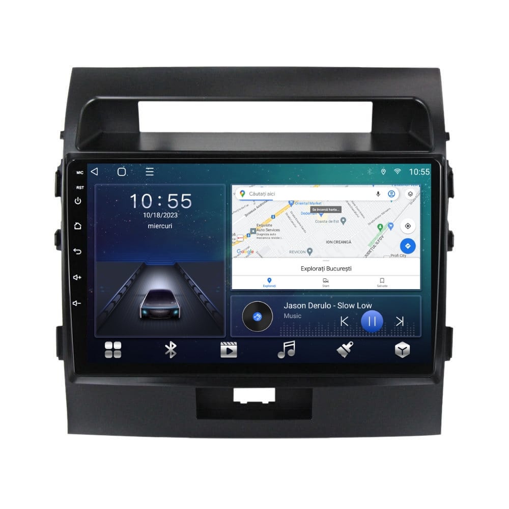 Navigatie dedicata cu Android Toyota Land Cruiser J200 2008 - 2015, 2GB RAM, Radio GPS Dual Zone, Display HD QLED 10