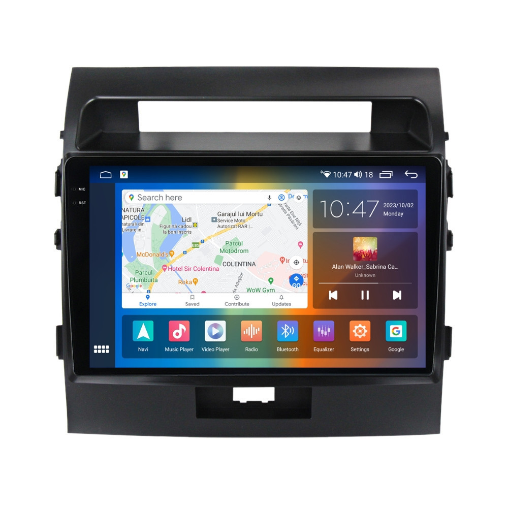 Navigatie dedicata cu Android Toyota Land Cruiser J200 2008 - 2015, 8GB RAM, Radio GPS Dual Zone, Display 2K QLED 10.36