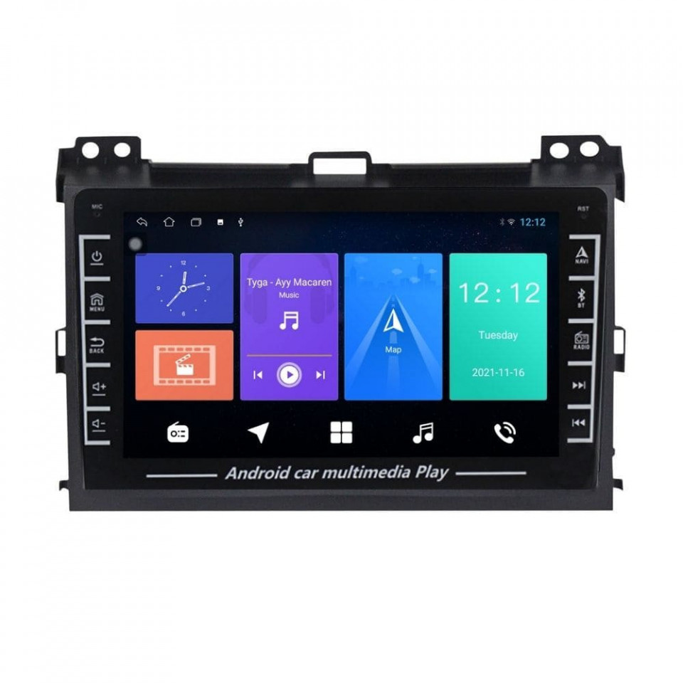 Navigatie dedicata cu Android Toyota Land Cruiser Prado J120 2002 - 2010, 1GB RAM, Radio GPS Dual Zone, Display HD IPS 8